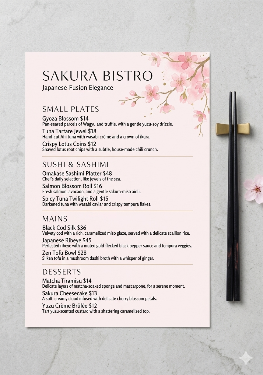 Dinner Menu Design